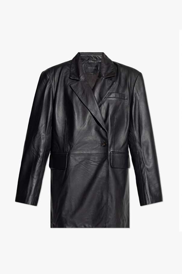 Black Verner leather blazer Birgitte Herskind T Shirt aus